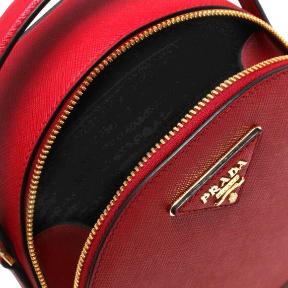 Prada Rucksack Backpack Saffiano Lux Triangular Logo Plate Forco Red - Picture 4 of 7